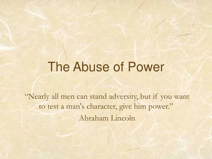 thesis about abuse of power