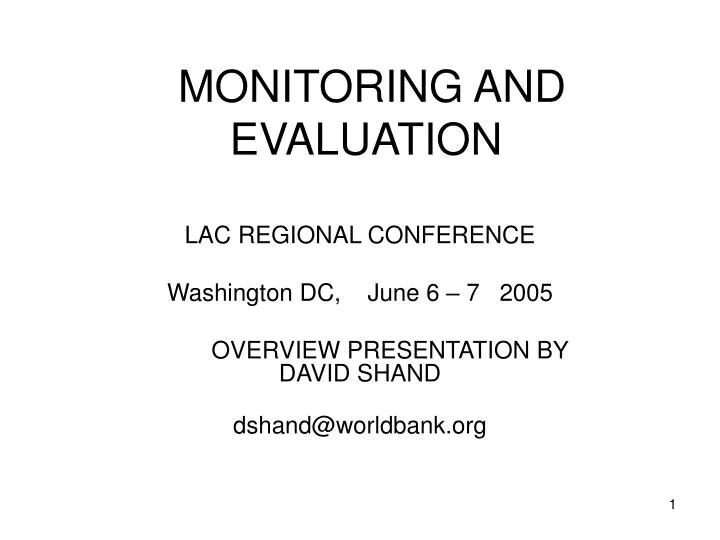 monitoring and evaluation n.