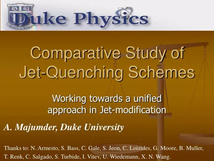 comparative study of jet quenching schemes n.
