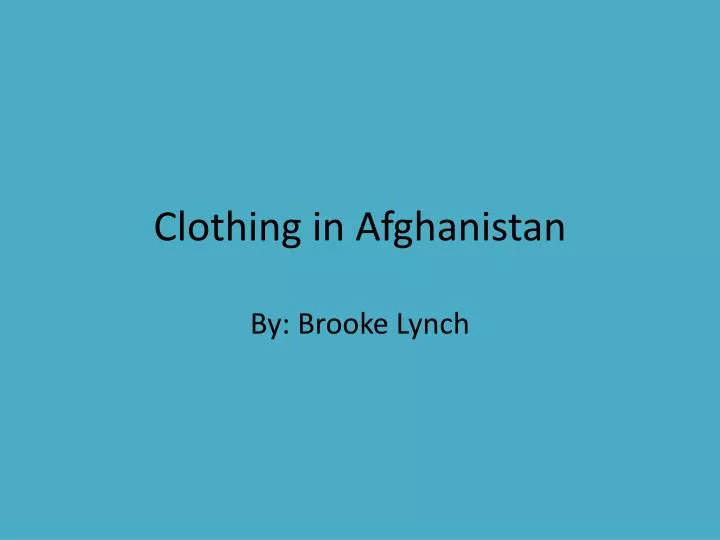 clothing in afghanistan n.