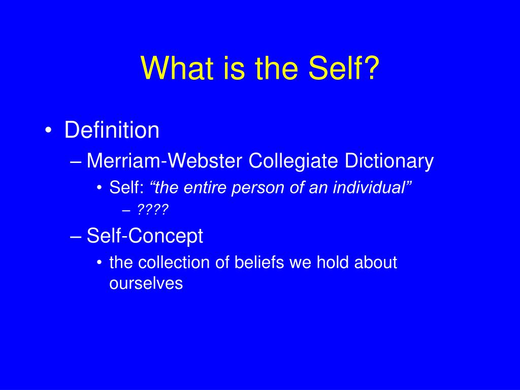 the meaning of self presentation