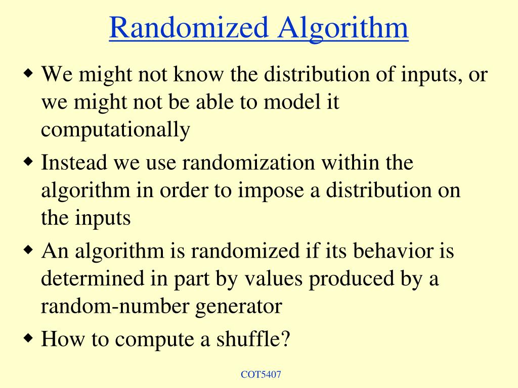 assignment randomized algorithm