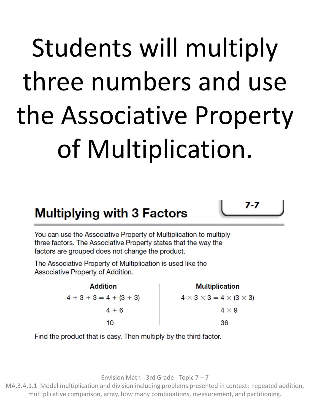 PPT - Students use patterns to multiply by 3 as a factor by using skip ...