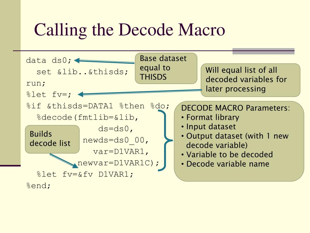 PPT - SAS Programming Techniques for Decoding Variables on the Database ...