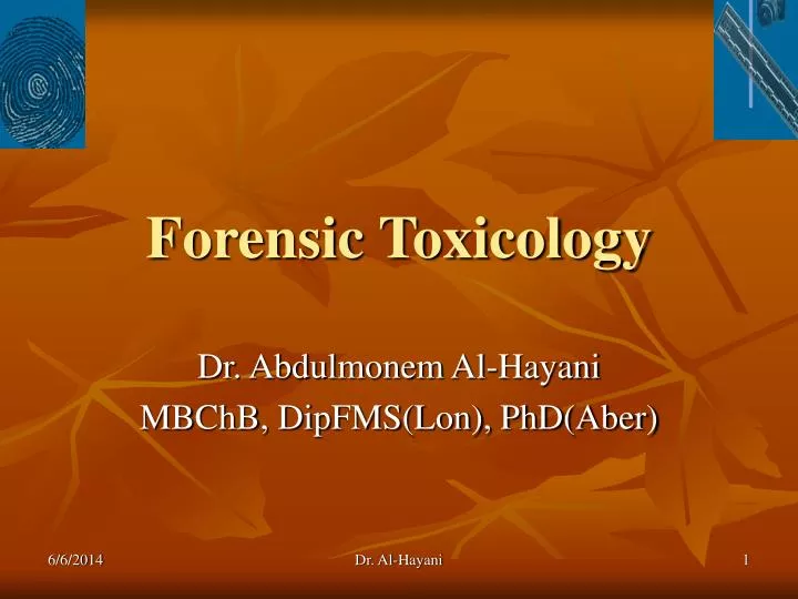 PPT Forensic Toxicology PowerPoint Presentation Free Download ID 