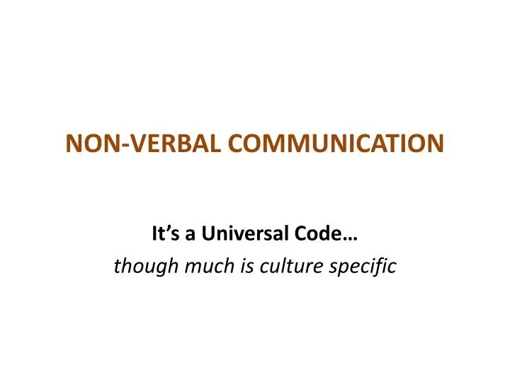 non verbal communication n.