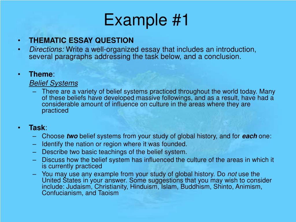 thematic essay question