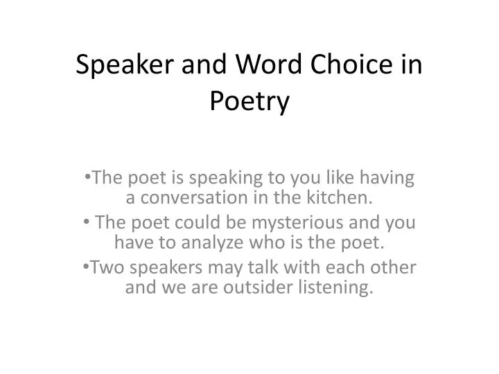 speaker in poetry