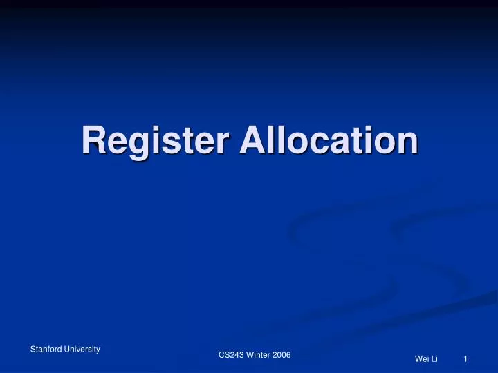 register allocation n.