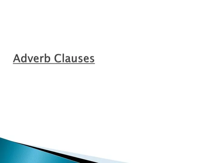 adverb clauses n.