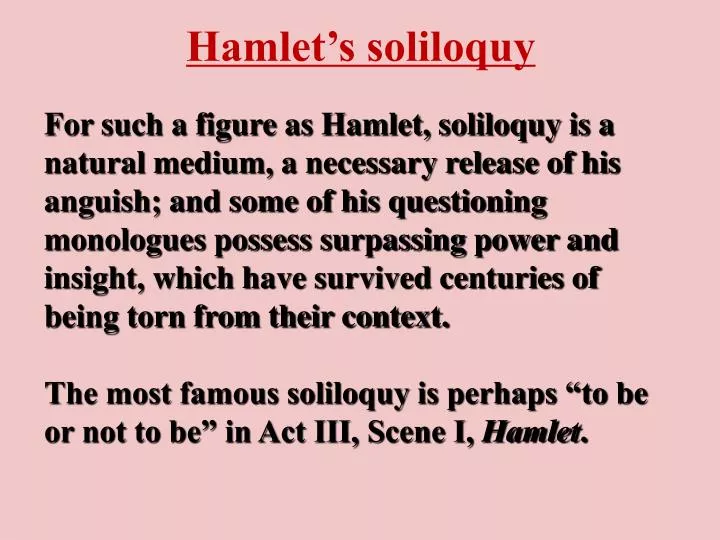 hamlet first soliloquy essay