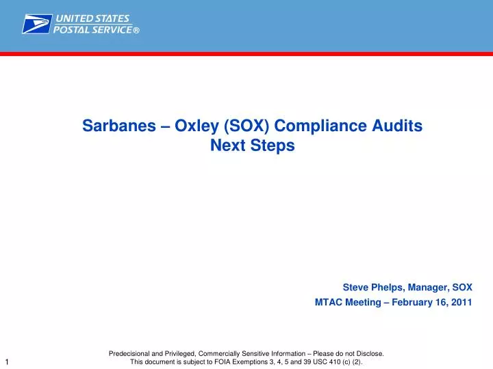 sarbanes oxley sox compliance audits next steps n.