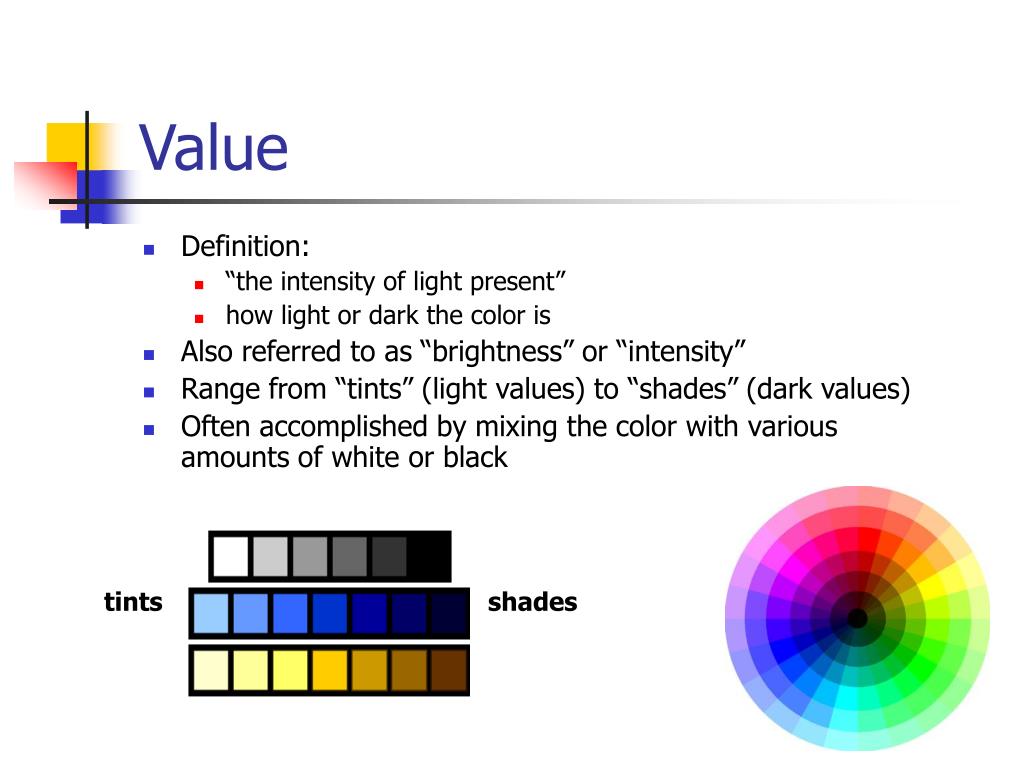 Value definition. Intensity. Value Definition physics. Washout Color on ppt.