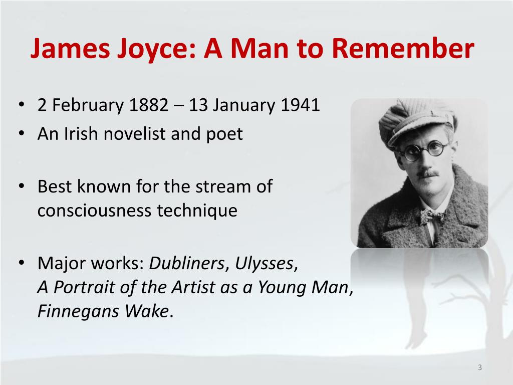 Most well known or best known. James Joyce presentation. James Joyce Biography ppt.