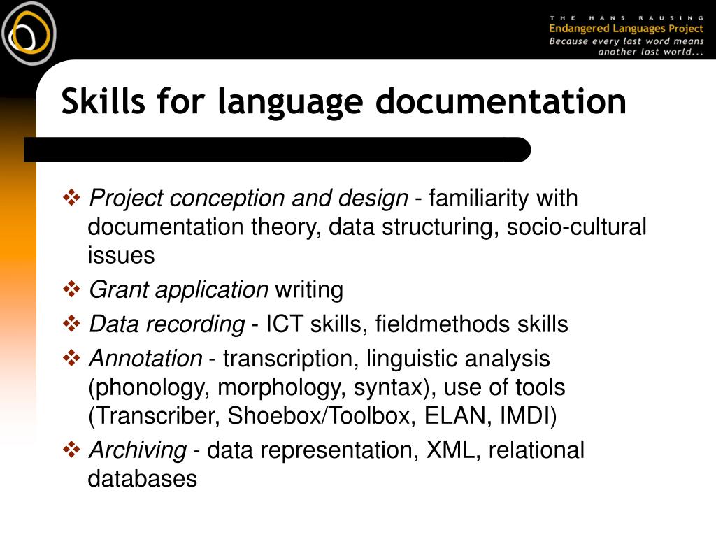 PPT - Current Trends in Language Documentation and the Hans Rausing ...