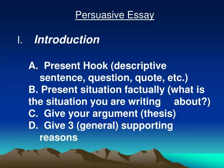 Persuasive essay hook