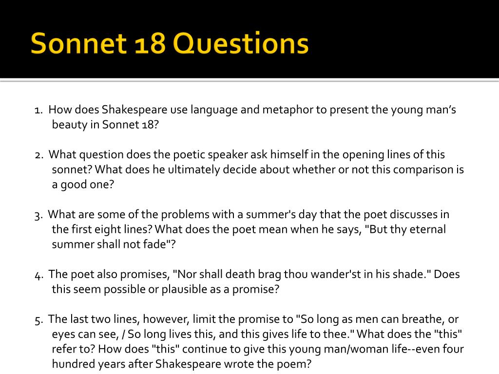 essay questions on shakespearean sonnet
