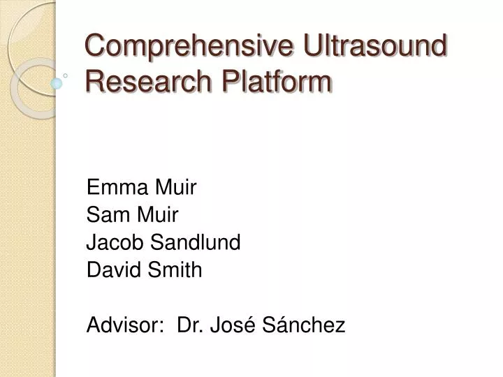 comprehensive ultrasound research platform n.