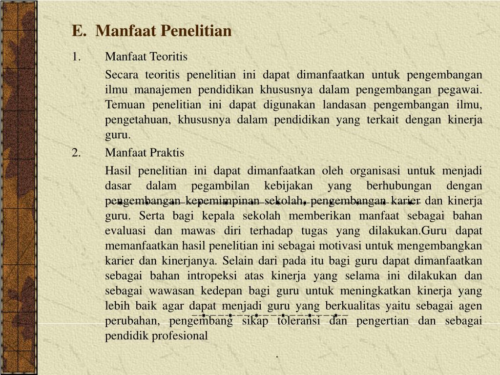 PPT - PENGARUH KEPEMIMPINAN KEPALA SEKOLAH DAN PENGEMBANGAN KARIER TERHADAP KINERJA GURU SD DI ...