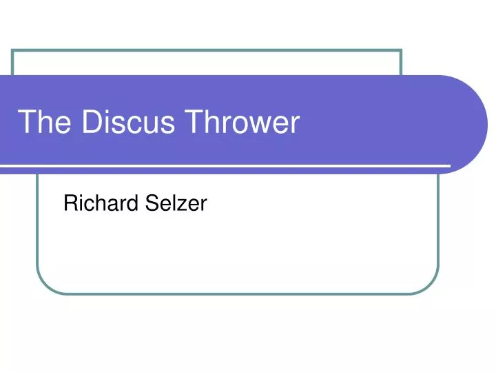 PPT The Discus Thrower PowerPoint Presentation, free download ID