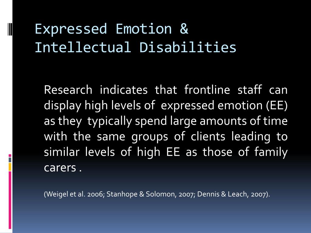 Ppt Exploring Links Between Expressed Emotion Challenging Behaviour And Burnout In Learning Disability Frontline Staff Emm Powerpoint Presentation Id Ppt Exploring Links Between Expressed Emotion Challenging Behaviour And Burnout In Learning Disability Frontline Staff Emm Powerpoint Presentation Id