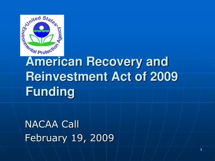american recovery and reinvestment act of 2009 funding n.