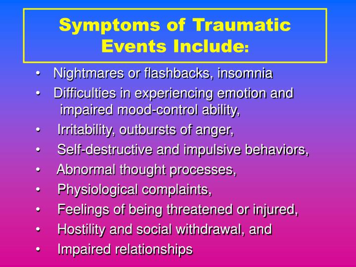 PPT - POST TRAUMATIC STRESS DISORDER (PTSD) PowerPoint Presentation ...