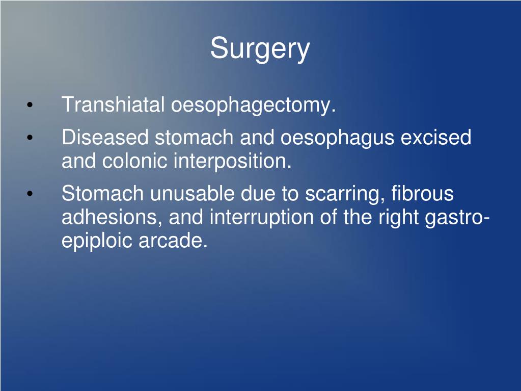 PPT Colonic interposition for benign oesophageal disease. PowerPoint