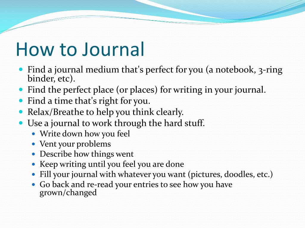 how to do a journal presentation