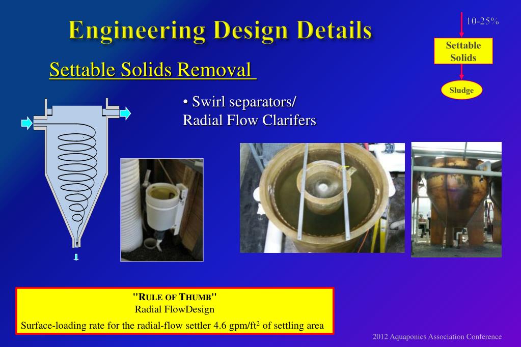 Aquaponics radial flow filter design 