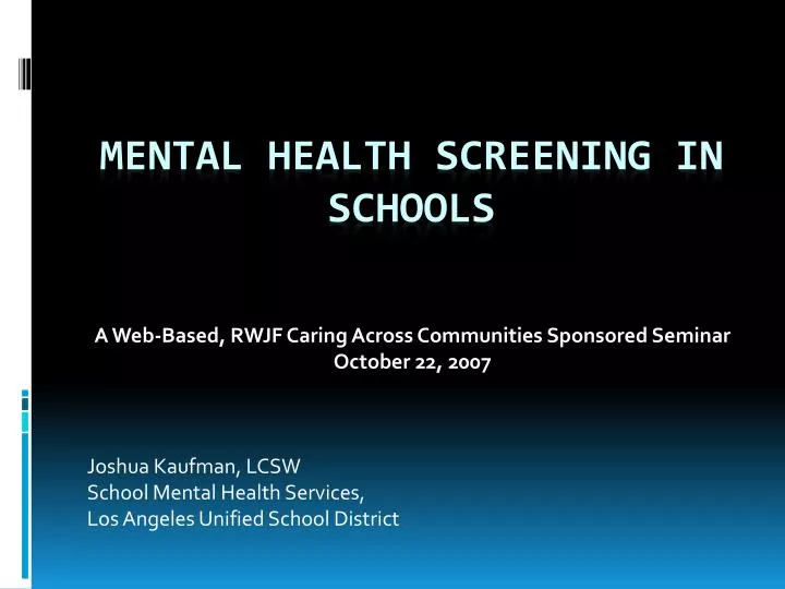 mental health screening in schools n.