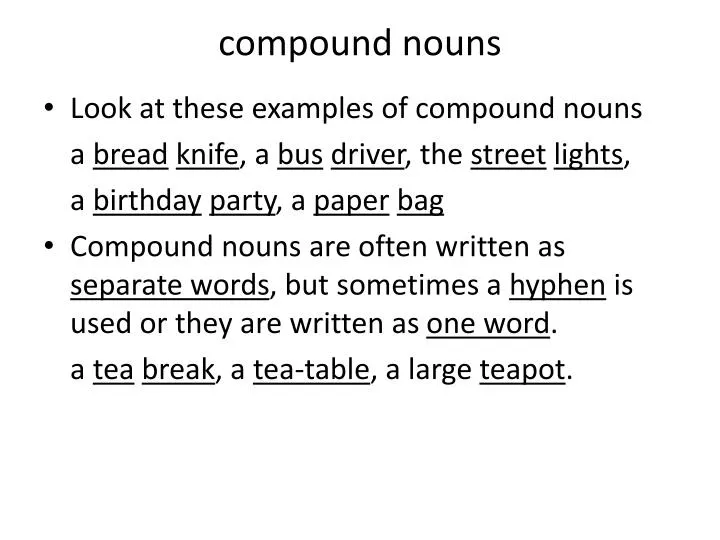 Ppt Compound Nouns Powerpoint Presentation Free Download Id