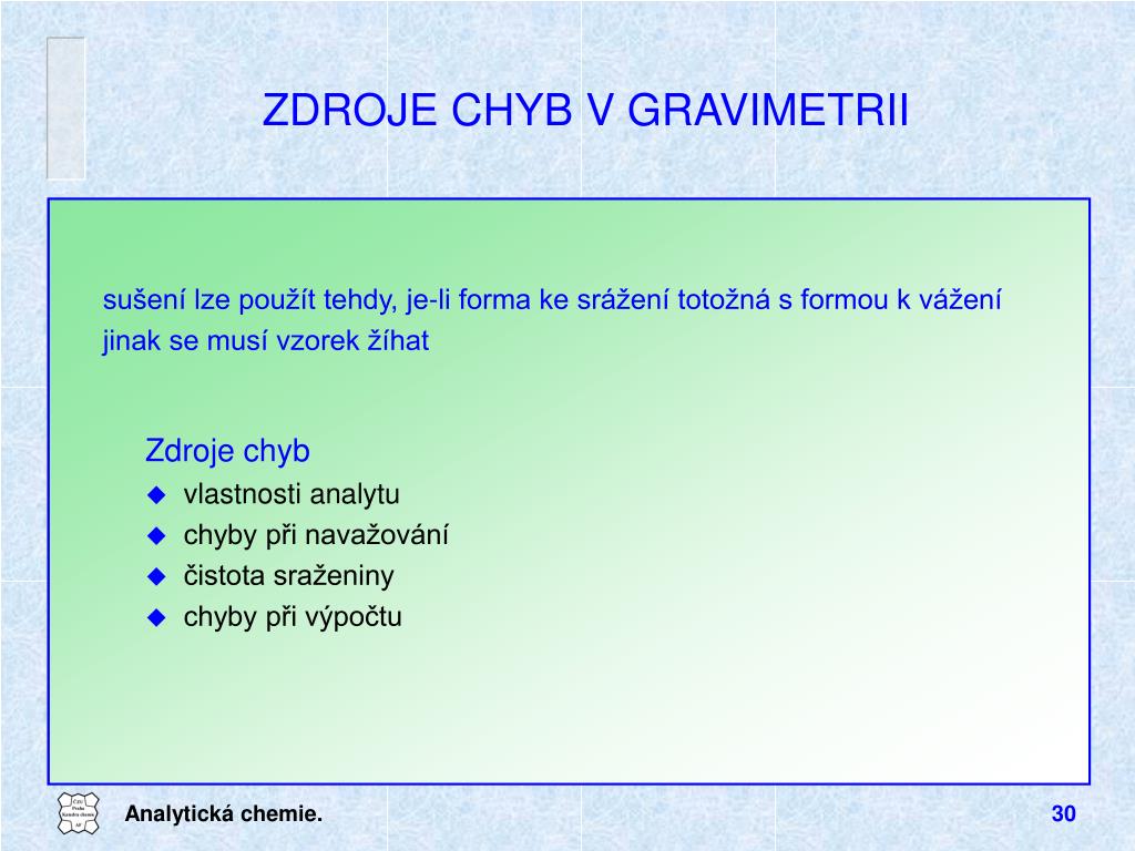 PPT - ANALYTICKÁ CHEMIE PowerPoint Presentation, free download - ID:1127522