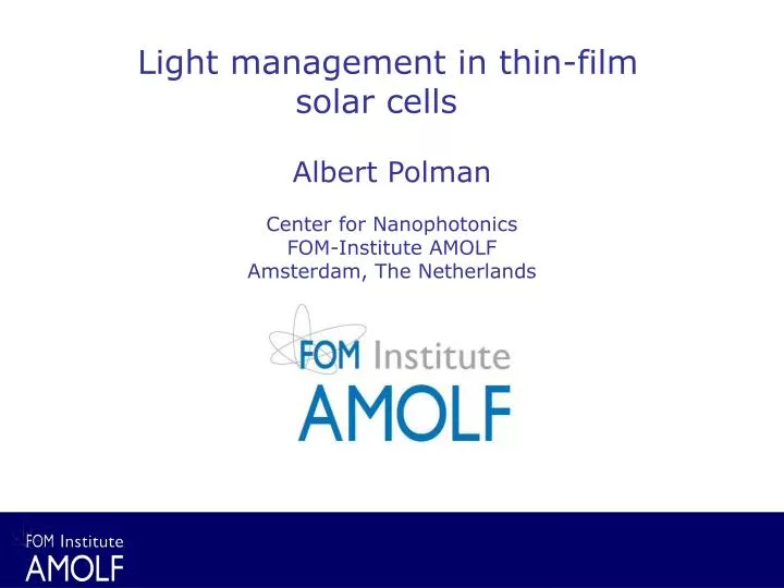 light management in thin film solar cells n.