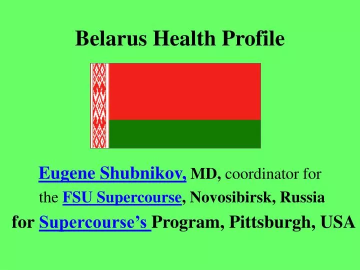 belarus health profile n.