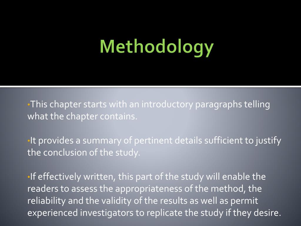 chapter 2 methodology example