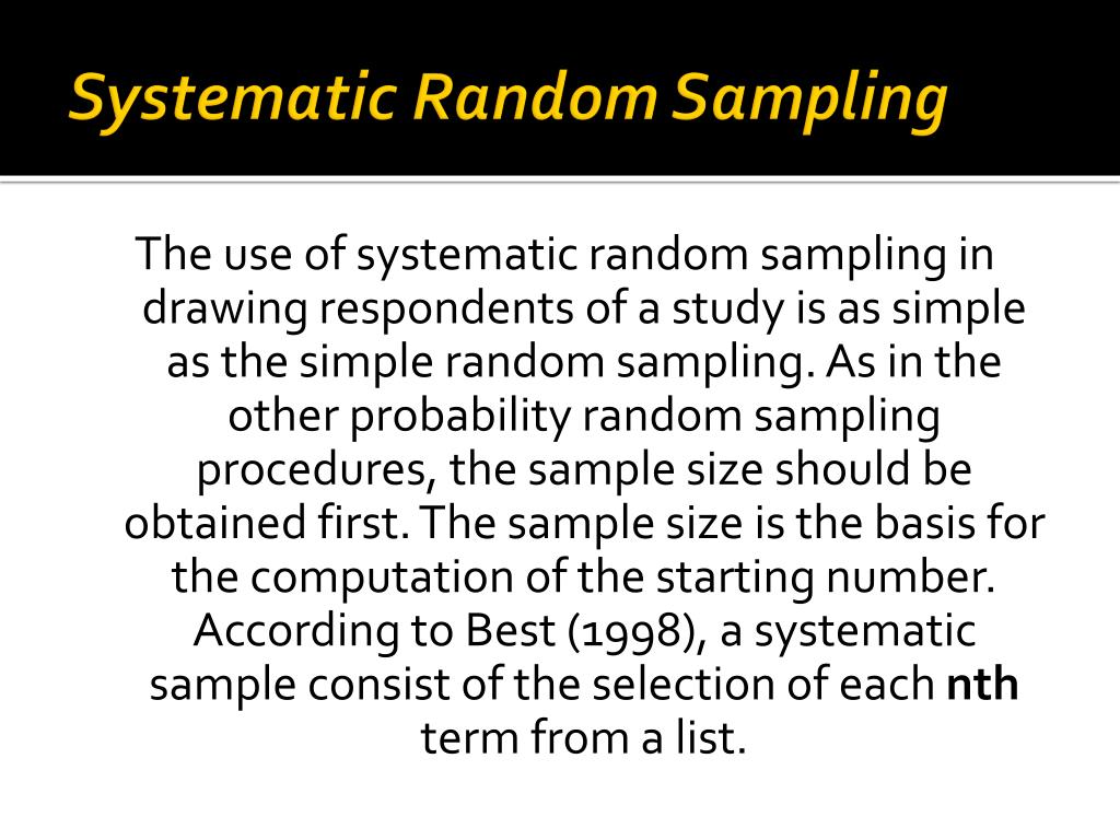 simple random sampling method example