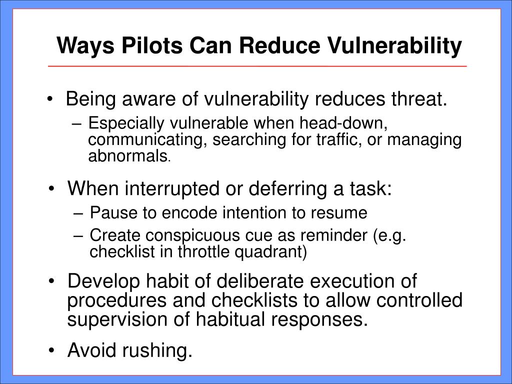 Reduced Risk For Pilots PPT - Key Dismukes Chief Scientist for Aerospace Human Factors Human ...