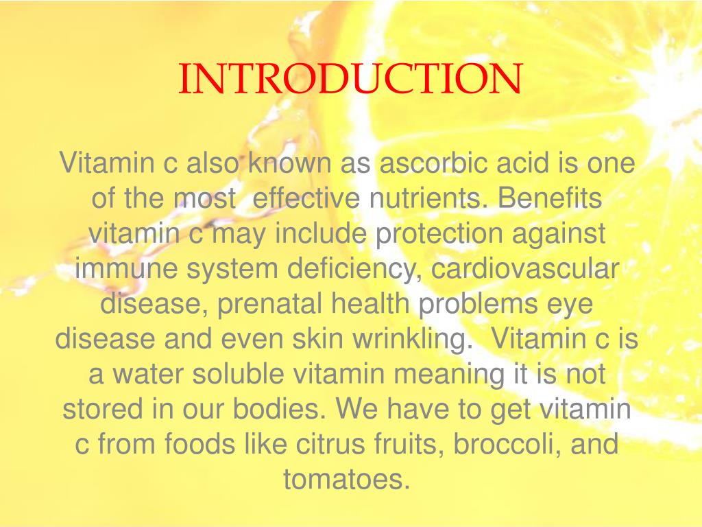 PPT VITAMIN C CONCENTRATION IN DIFFERENT ORANGE JUICE BRANDS