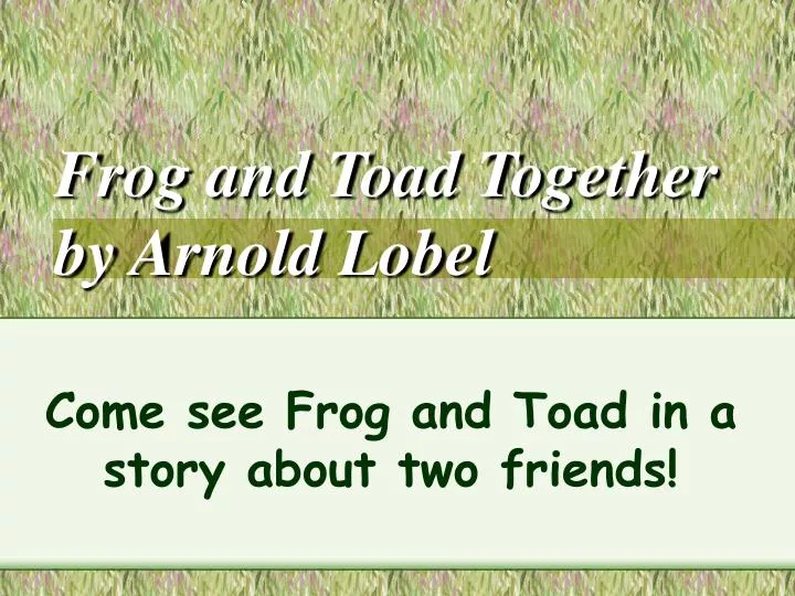 frog and toad together by arnold lobel n.