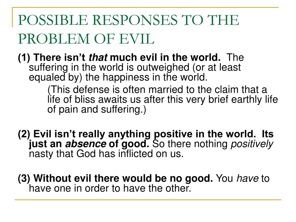 essay on the problem of evil