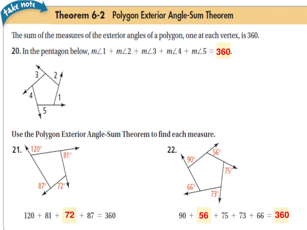 Polygon Angle Sum Theorem Worksheets
