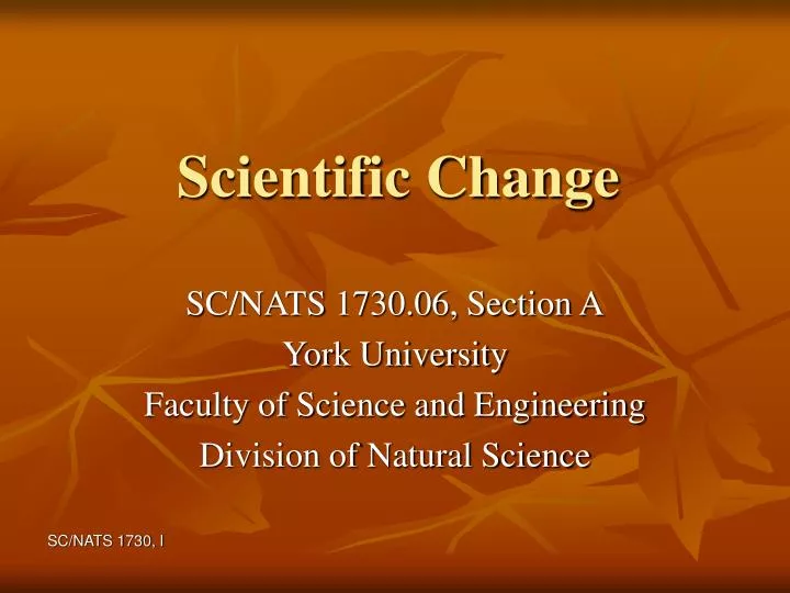 scientific change n.