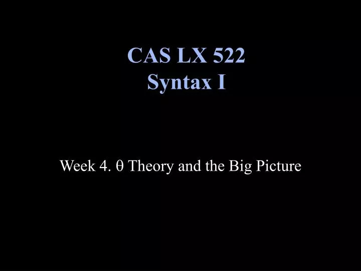 cas lx 522 syntax i n.