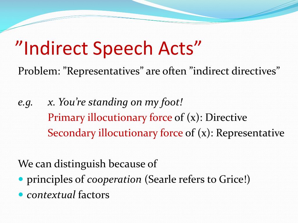 examples of indirect speech acts