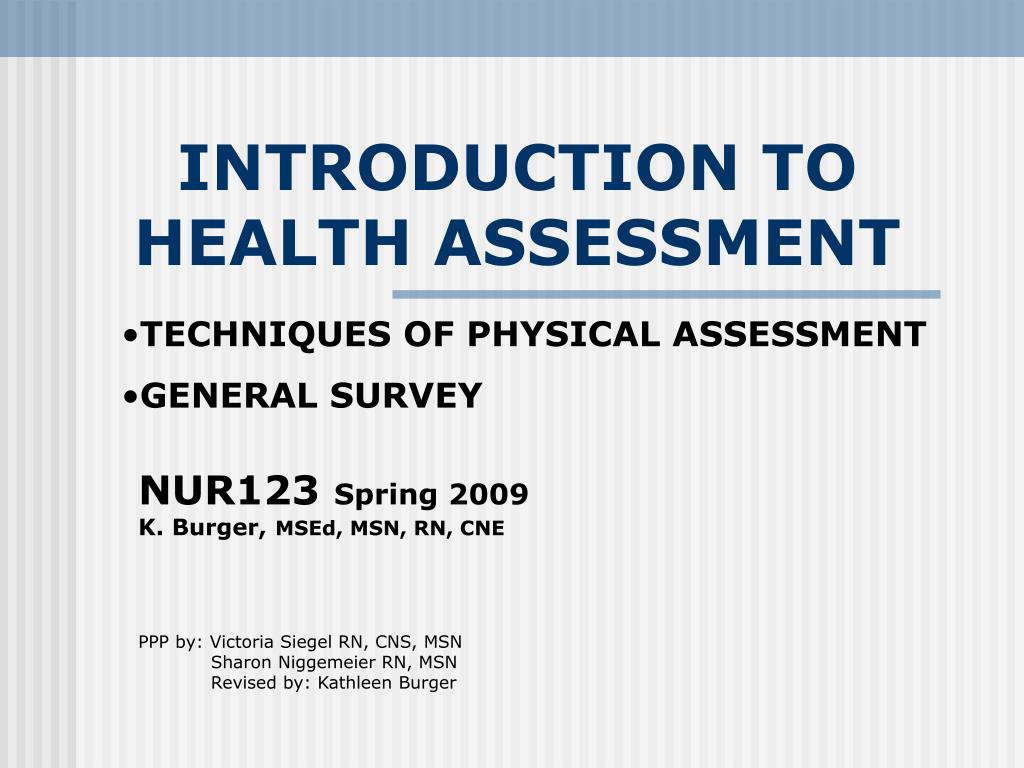health assessment assignment slideshare