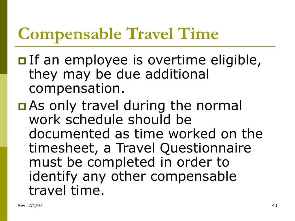 work travel time meaning