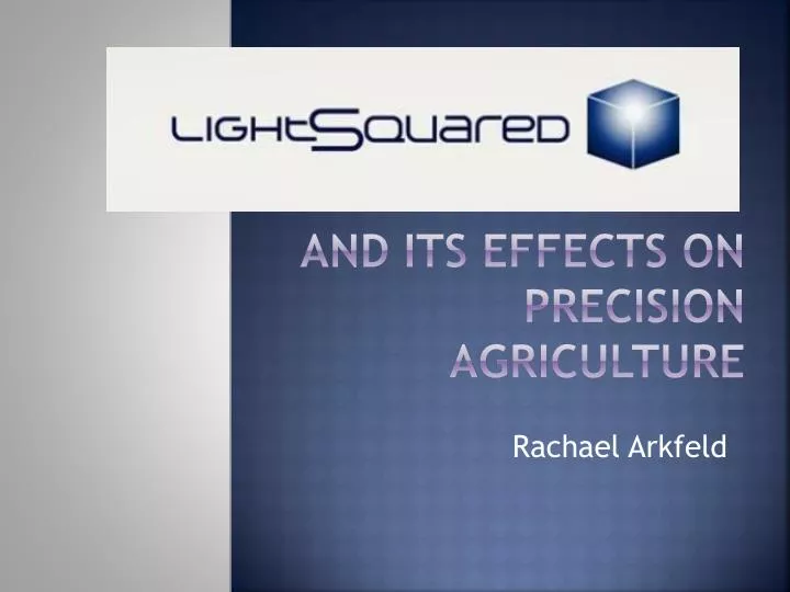 and its effects on precision agriculture n.