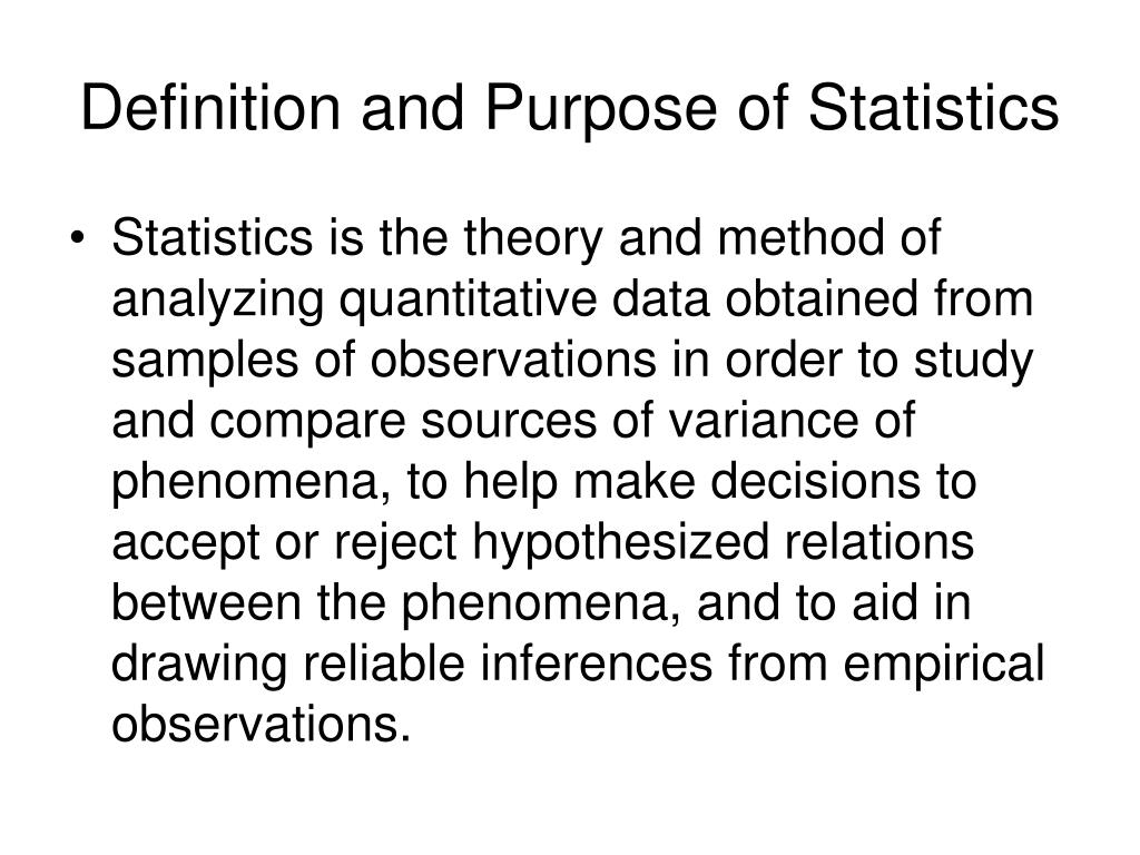purpose of statistics in thesis