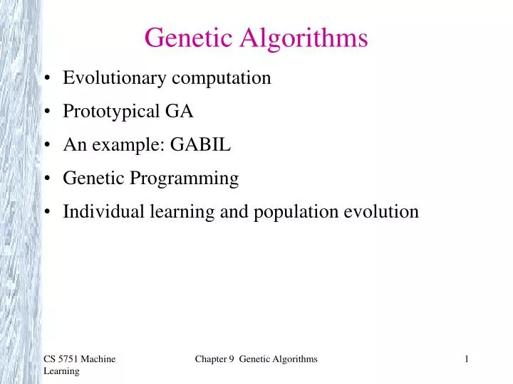 PPT - Genetic Algorithms PowerPoint Presentation, free download - ID ...